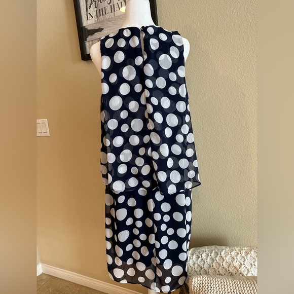 Prelude | Women’s Blue Polka-Dot Layer Dress, Lined, Sleeveless - Size 10 - Picture 3 of 12